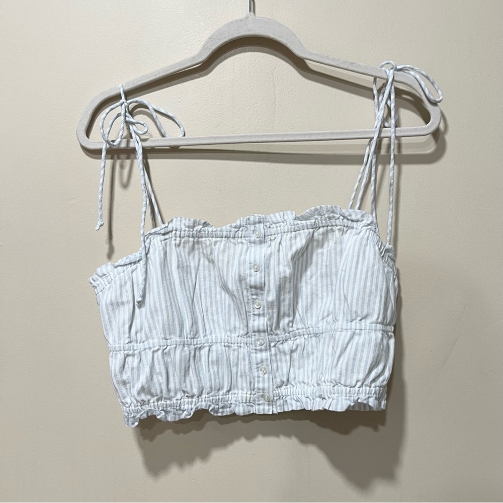 Aerie striped cropped tie straps top